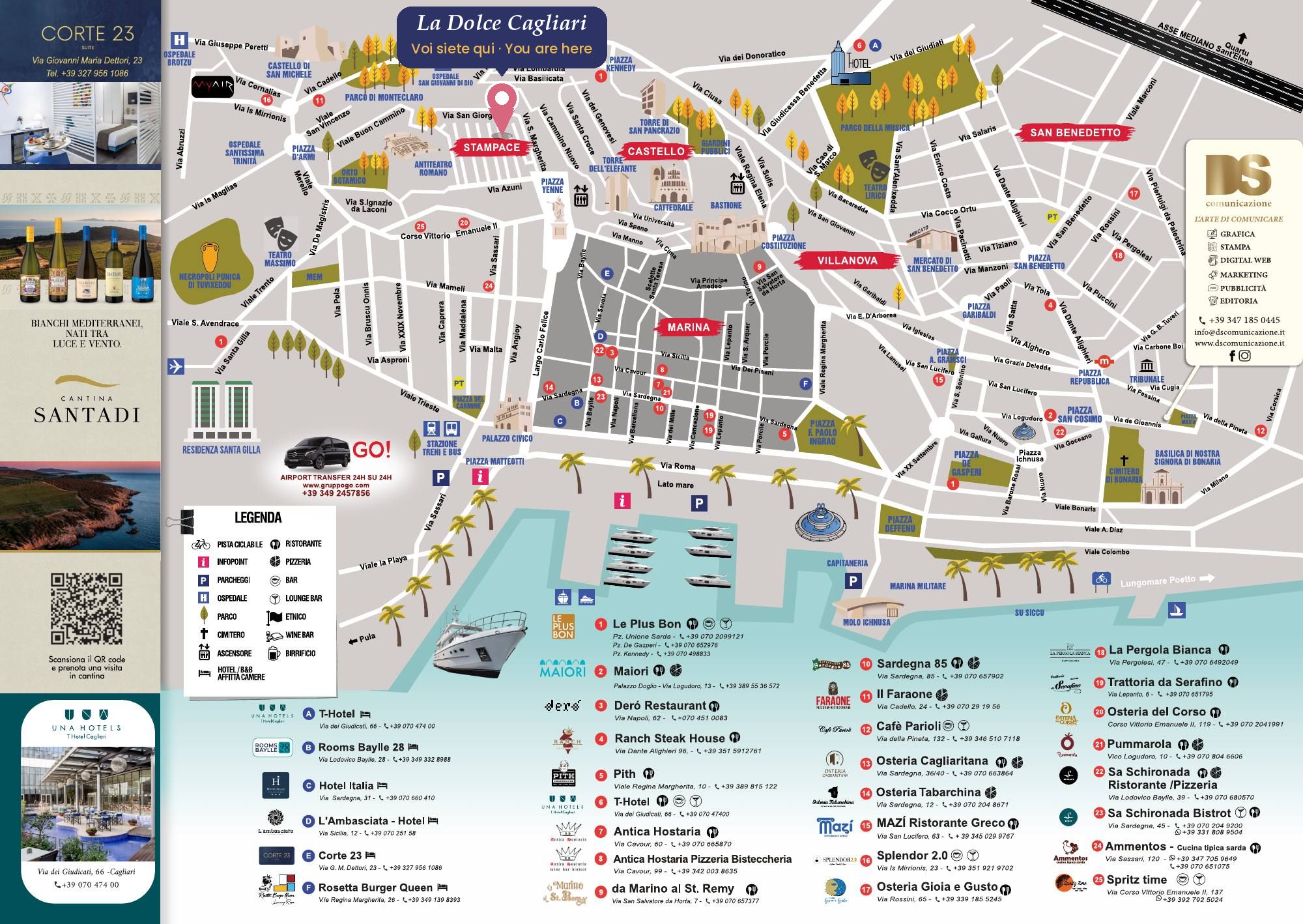Mappa del centro di Cagliari